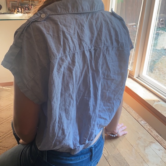 Blue button up T - Picture 2 of 2